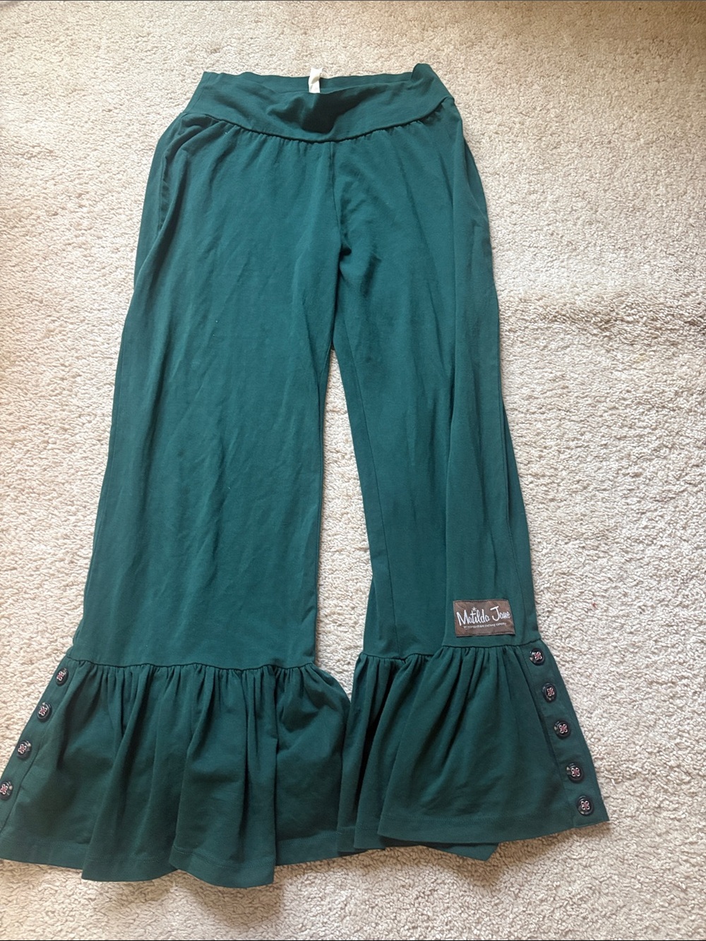 Matilda Jane Emerald Green Ruffle Hem Pants